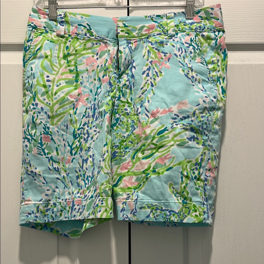 Lilly Pulitzer Floral Print Shorts - Blue, Green, Pink